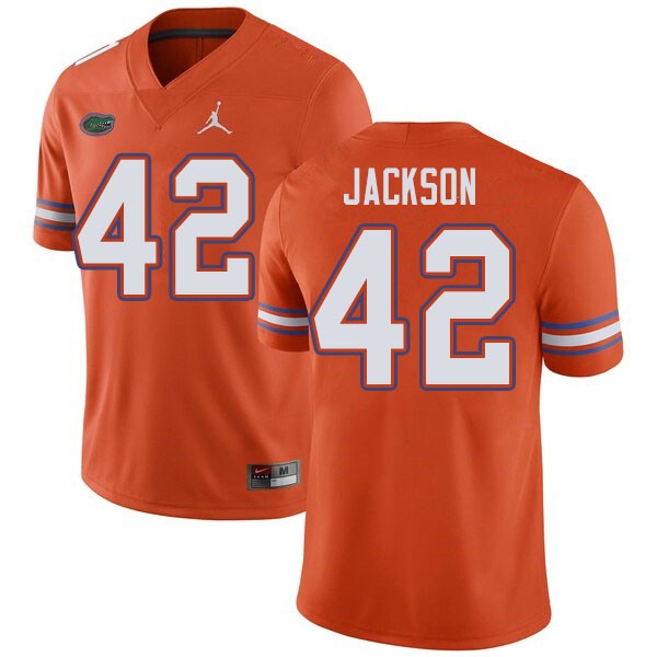 Jordan Brand Men #42 Jaylin Jackson Florida Gators College Football Jersey Orange